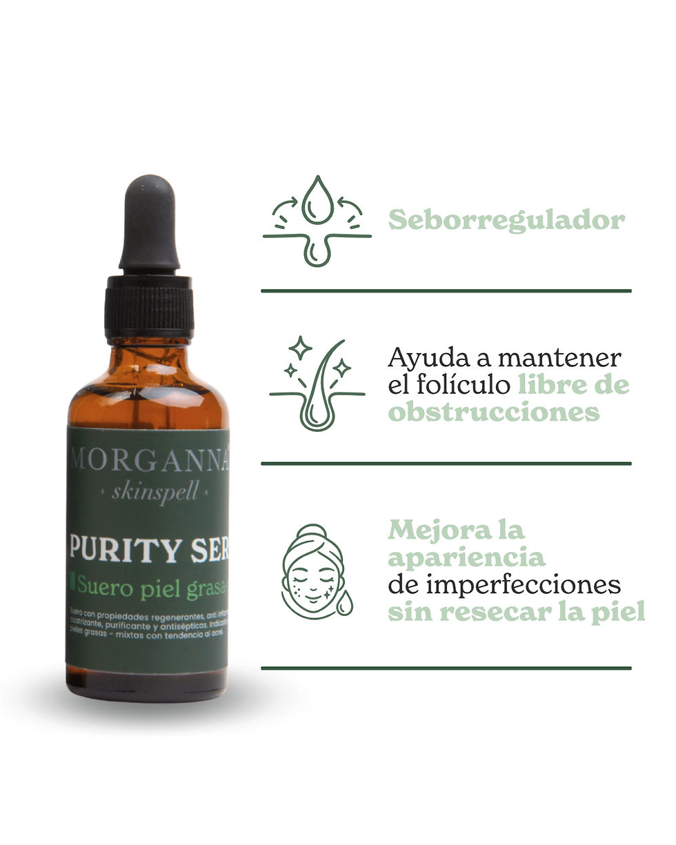 Purity Serum suero facial purificante para piel grasa y acné Morganna Skin Spell