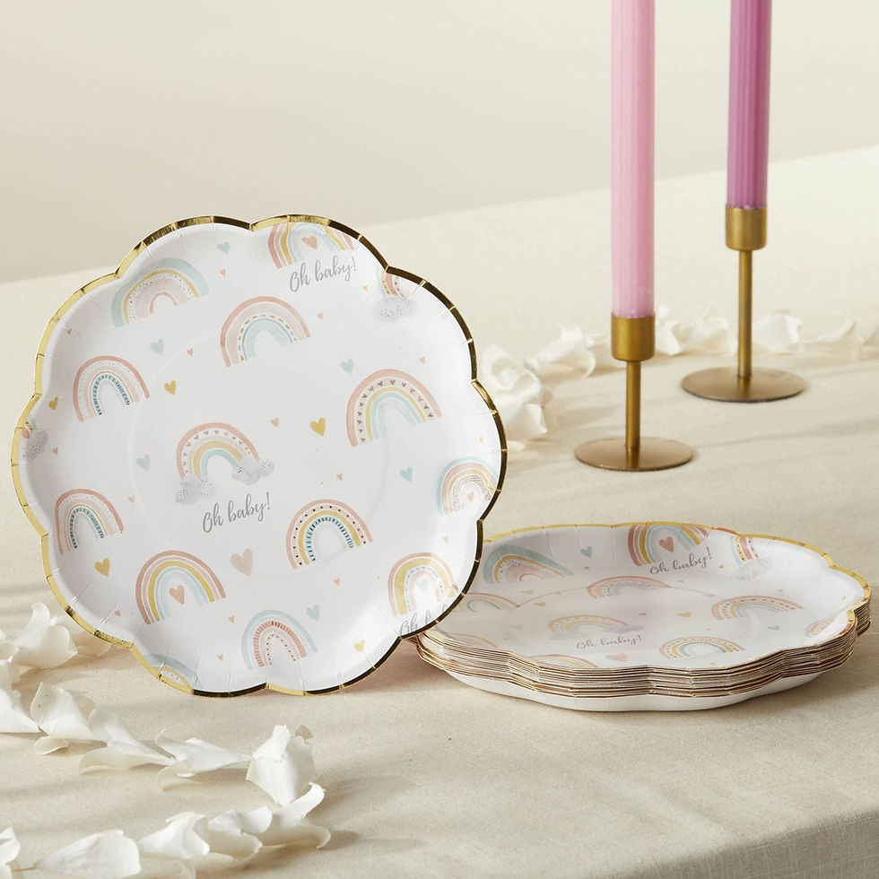Boho Rainbow Baby 9in Premium Paper Plates