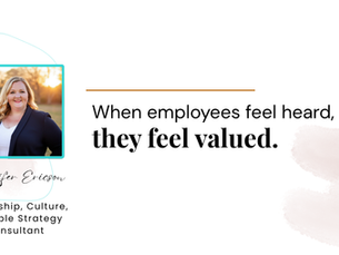 Pull-quote cover featuring Jennifer Ericson: When employees feel heard, they feel valued.