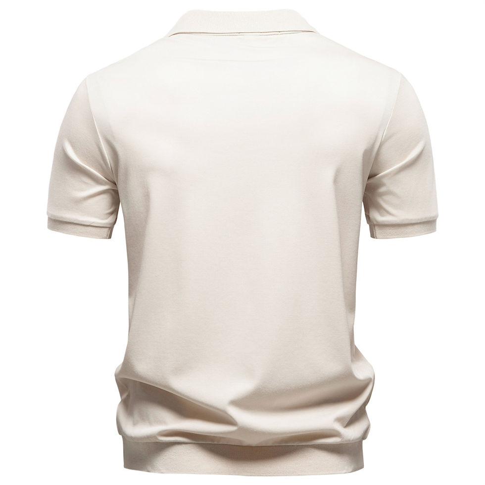 Thumbnail: AIOPESON Men's Breathable Silky Polo Shirt Solid Color Soft Skin-Friendly Casual