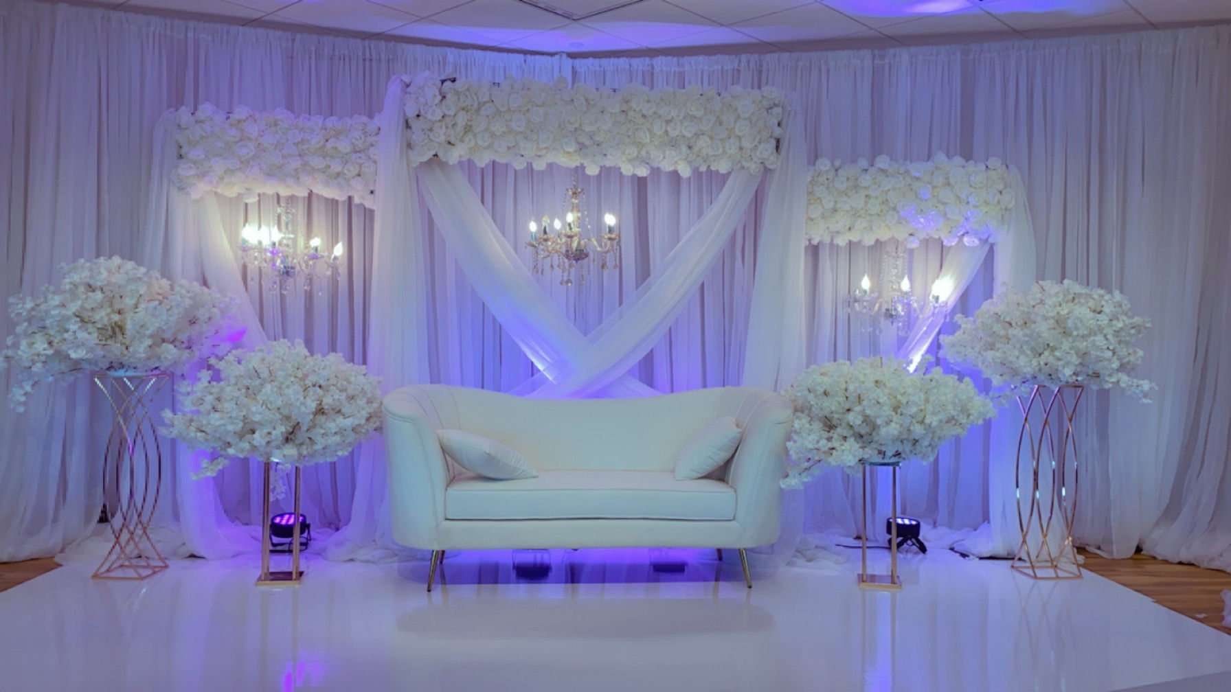 Ivory/blush Velvet loveseat