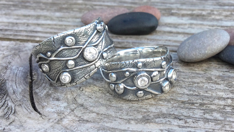SOLD OUT -Ebb and Flow - silver clay ring 16/07/22