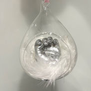 3D baby casting bauble with pink ribbon 