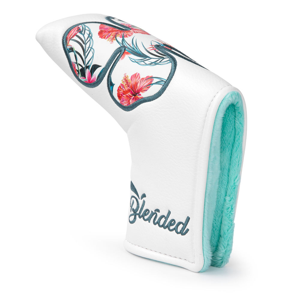 Thumbnail: Golf Head Cover "White Lucky  Clover"  Cover for Clubs-Blade Putters Magn