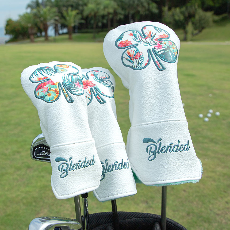 Thumbnail: Golf Head Cover "White Lucky Clover" Cover for Golf Clubs Fairway Headcover