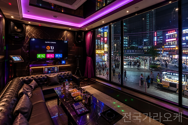 신림역이 보이는 가라오케 룸