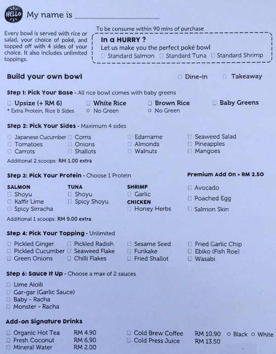 Order form