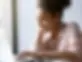 Women on computer after laser eye surgery for reading