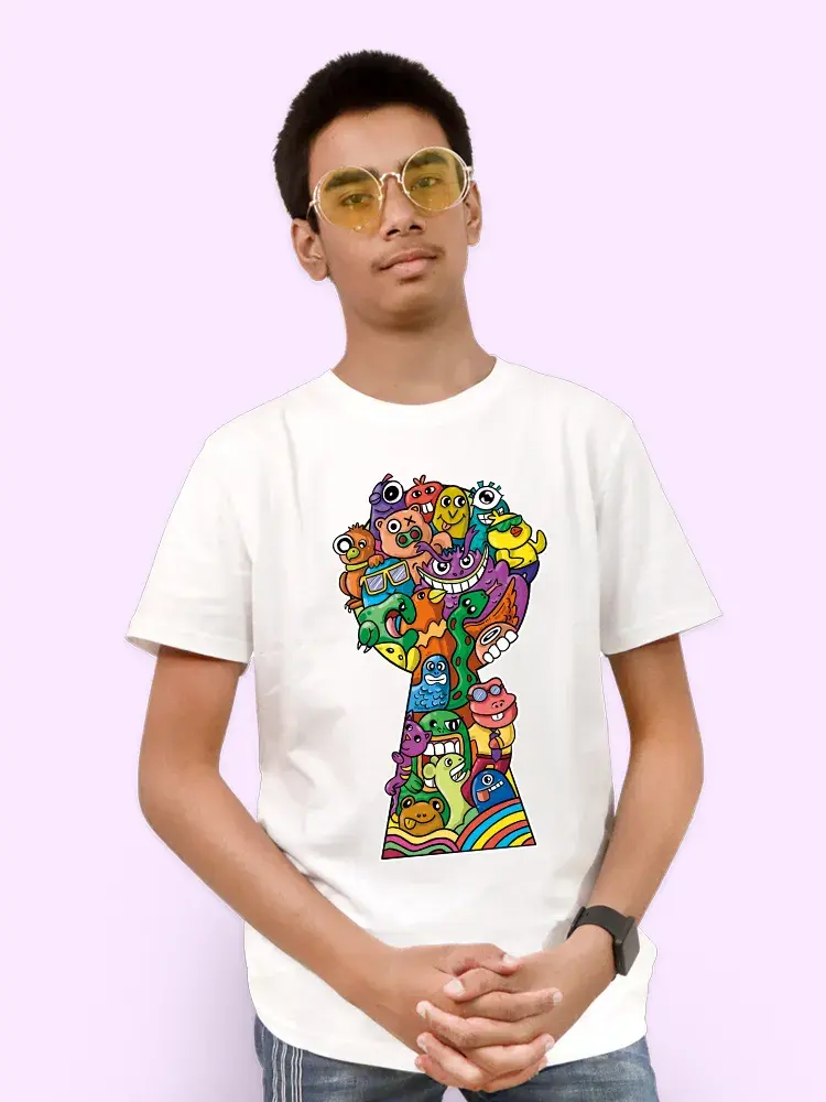 Thumbnail: "Key hole" Doodle Men Regular T-Shirt