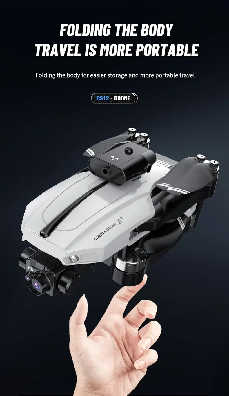 Thumbnail: CS-12 Drone 4K Professional HD Camera 8K Photography Dron No GPS Foldable Quadco