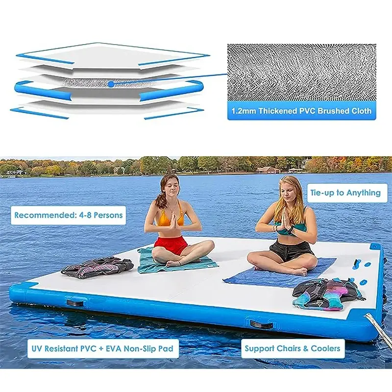 Thumbnail: Factory drop stitch dock inflatable dock platform water floating mat for sea