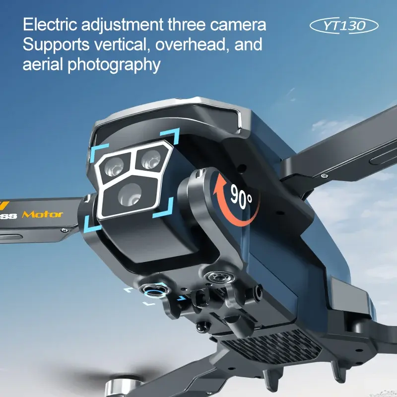 Thumbnail: 2024 New YT130 Drone GPS 4K FPV Three Camera Drones Brushless Electric Adjustmen