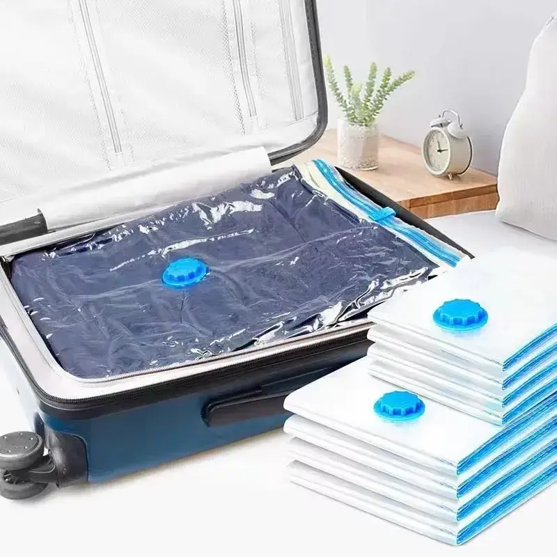 Thumbnail: Vacuum Bag for Clothes Storage Bag with Valve Transparent Border Folding Compres