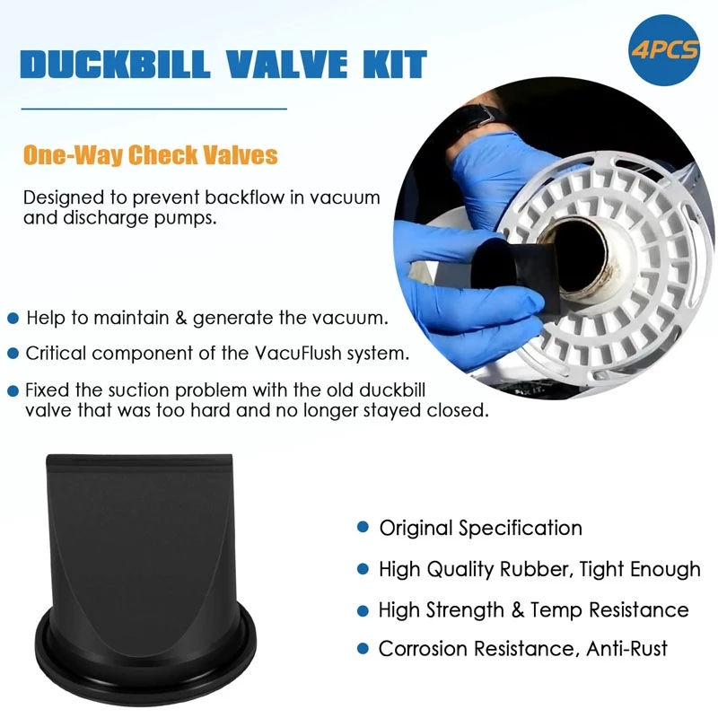 Thumbnail: MX Duckbill Valve Kit Replace for Dometic 385310076 Compatible for Sealand Vacuu