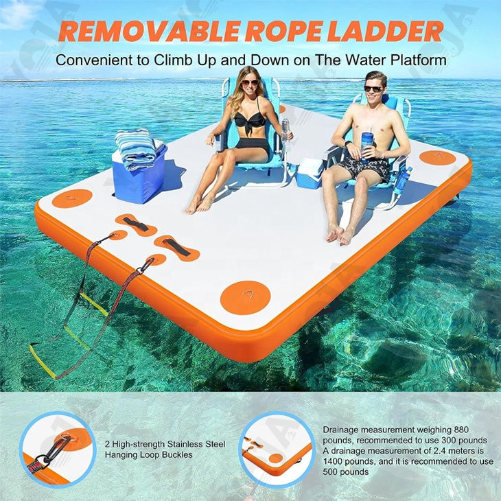 Thumbnail: Inflatable Floating Dock Water Mat Platform Island Lake Floats for Adults Kids D