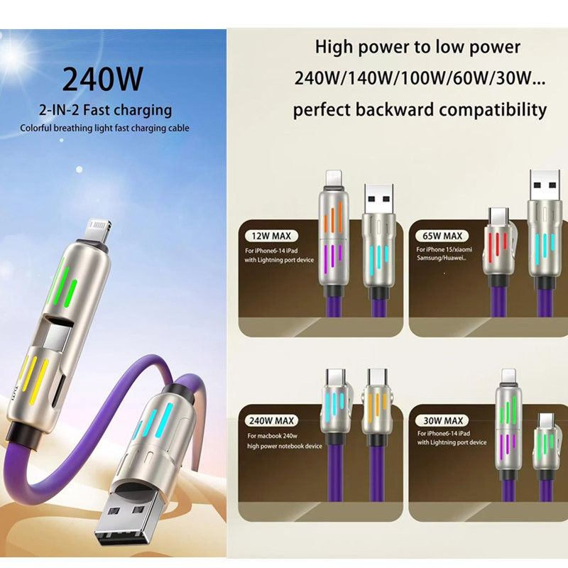 Thumbnail: Xiaomi 240W 4 in 1 Functional Super Fast Charge USB Type C Liquid Silicone Alumi