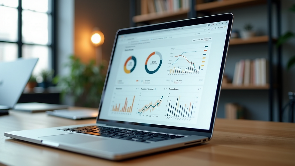 Close-up view of a laptop screen displaying recruitment analytics dashboard