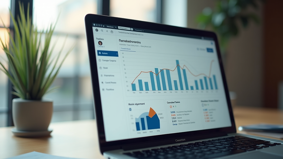 Close-up view of a laptop screen displaying recruitment analytics dashboard