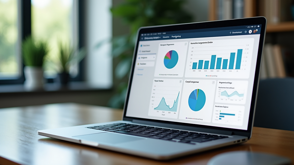 Close-up view of a laptop screen showing recruitment software dashboard