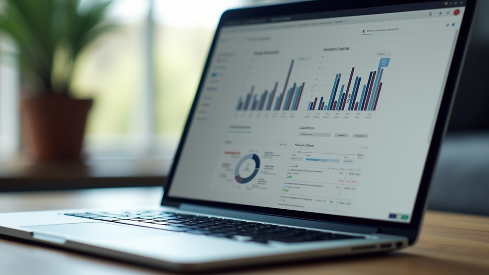 Close-up view of a laptop screen displaying recruitment analytics dashboard
