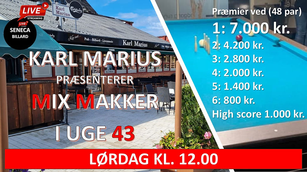 Mix uge 43 på Karl Marius i Otterup Lørdag Kl. 12.00