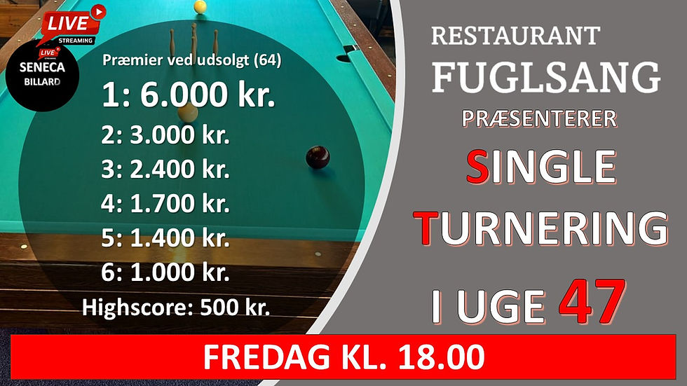 Single uge 47 på Fuglsang i Odense. Fredag Kl. 18.00