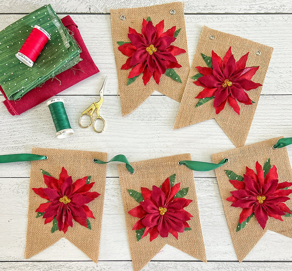 Kit to make a Poinsettia Christmas Banner