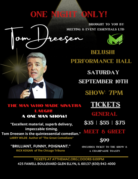 ONE NIGHT ONLY | See Tom Dreesen In Glen Ellyn, One of the Best Know Comedians of Our Time