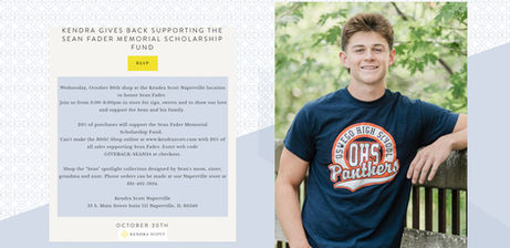 GIVING BACK | Kendra Scott Naperville Gives Back Supporting the Sean Fader Memorial Scholarship Fund