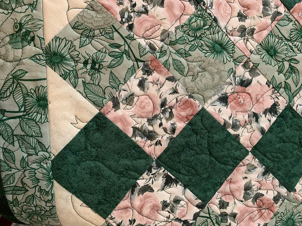 Thumbnail: Pink and green floral table runner