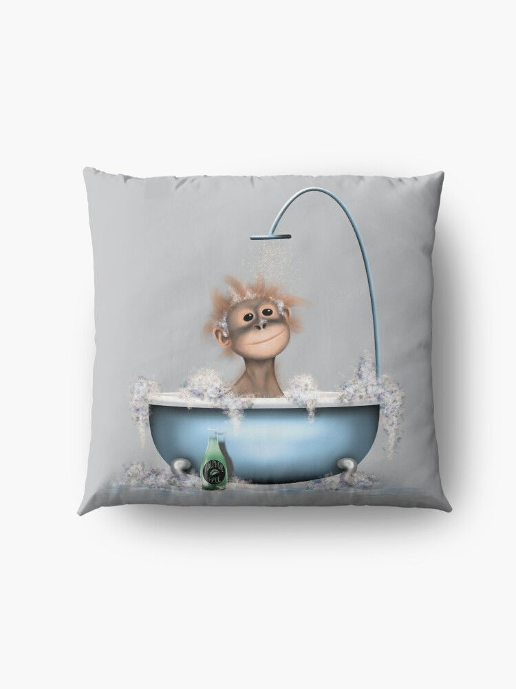 Thumbnail: "Rub a Dub Dub... No Palm in the Tub" Throw Pillow