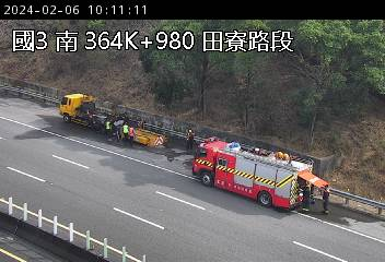 國道3號364K田寮路段爆火！警消現場滅火，無人傷亡！