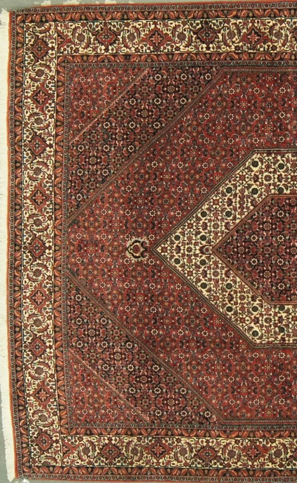 Thumbnail: This Bidjar rug has been hand knotted in Iran using only the finest wool, ensuring that it will last for generations to come.