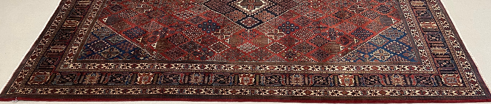 Thumbnail: this Persian semi-antique Meymeh rug features a stunning geometric design that is both timeless and elegant.