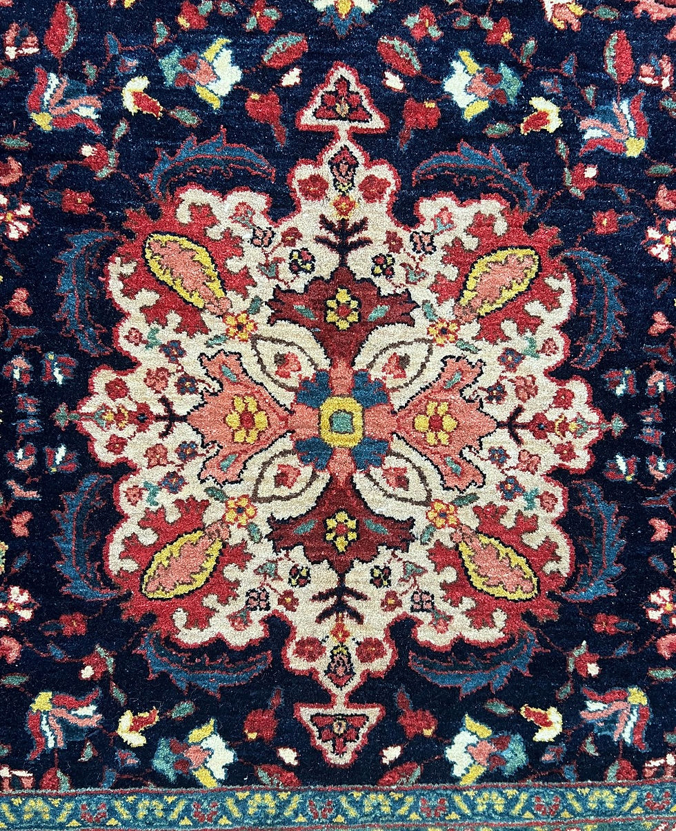 Thumbnail: This Sarouk Farahan rug features a remarkable floral design, perfect for adding a touch of personality to any space.