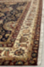 Persian rug originated in India. This India rug features an exquisite floral pattern in dark colors.