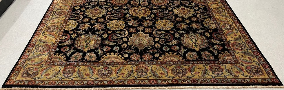 Thumbnail: Oriental rug Hand-woven in India. this is a hand knotted rug made with superfine wool.