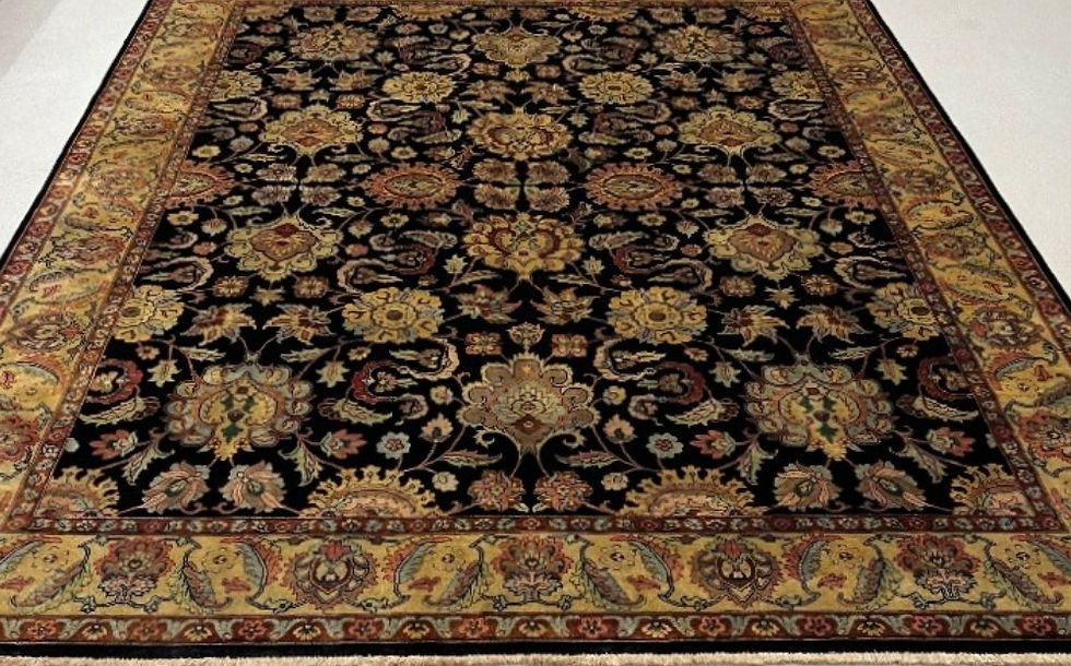 Thumbnail: Oriental rug Hand-woven in India. this is a hand knotted rug made with superfine wool.