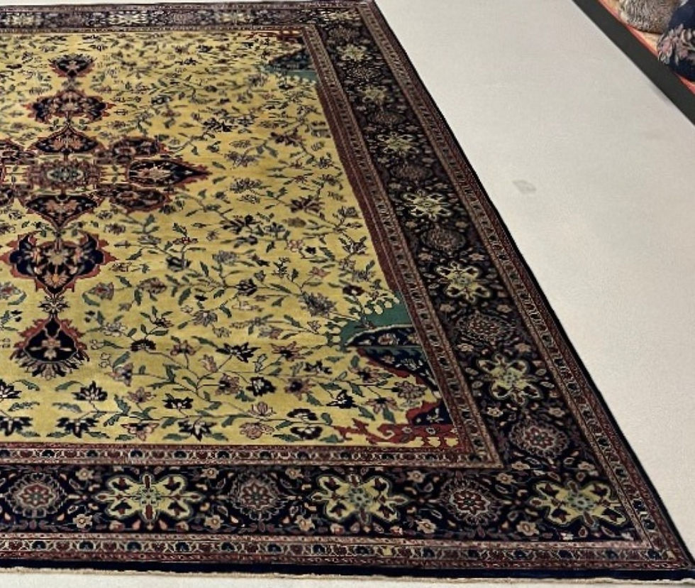 Thumbnail: This Oriental India rug features a striking medallion motif in burgundy and gold colors.
