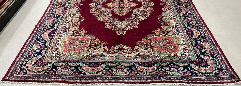Thumbnail: This Antique mahal rug features a luxurious medallion design in multi colors.