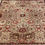 Thumbnail: This Persian rug features a striking geometric design in red brick color, tan background, ivory borders.