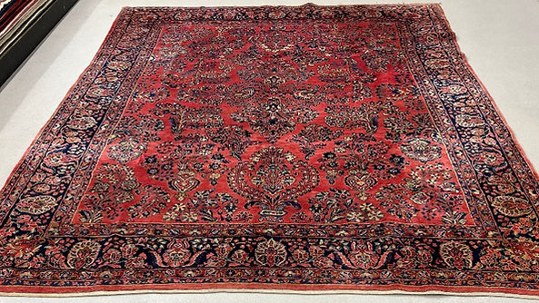 9' x 12 ' Antique Persian Sarouk Rug