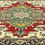 Thumbnail: This Persian rug features Serapi design with medallion motif in green, rust, gold, blue and ivory colors.