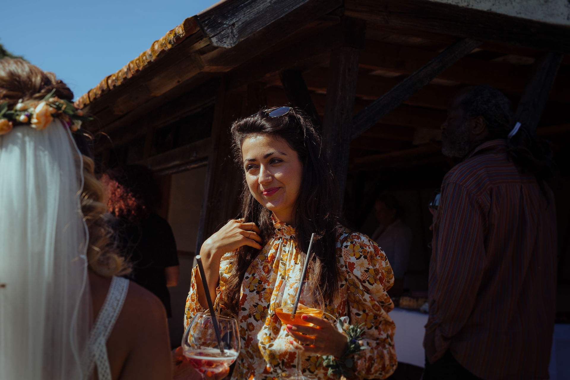 Hochzeitsreportage Steinbachhof Sektempfang Sommer Hochzeit 