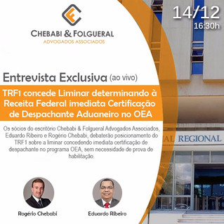 TRF1 concede liminar determinando à Receita Federal imediata Certificação de Despachante Aduaneiro n