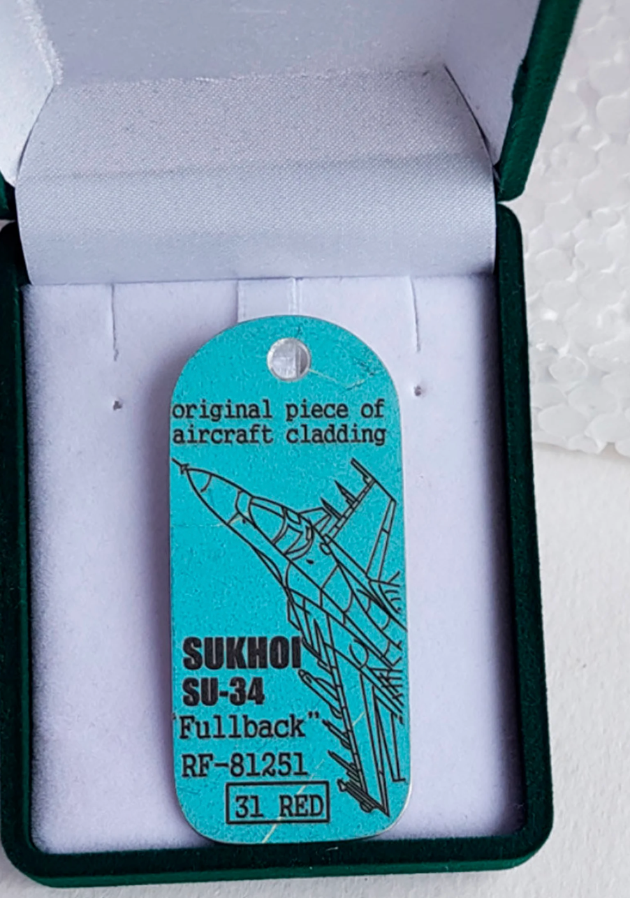 Thumbnail: Original SU34 Aircraft Skin Keychain. Made in Russia Recycled in Ukraine