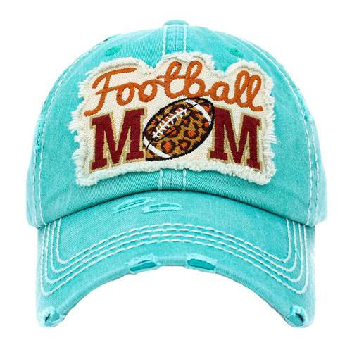 Distressed Football Mom Teal