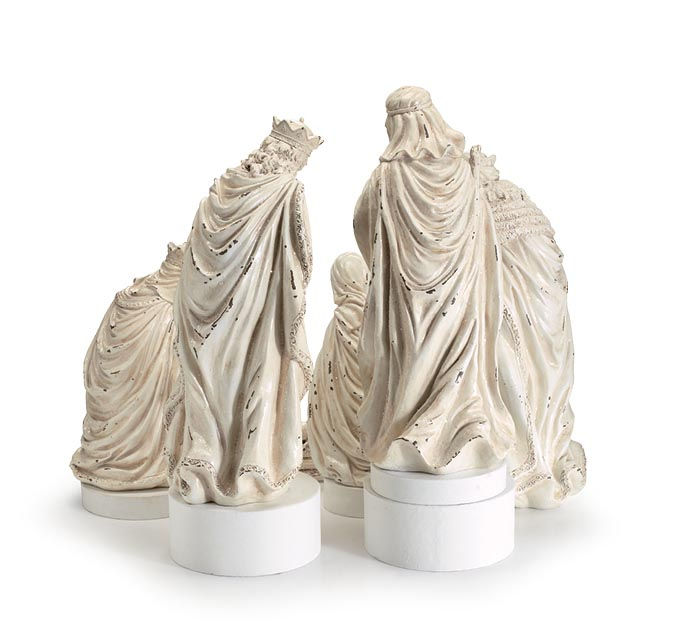 Thumbnail: 6Piece Distressed White Nativity Set