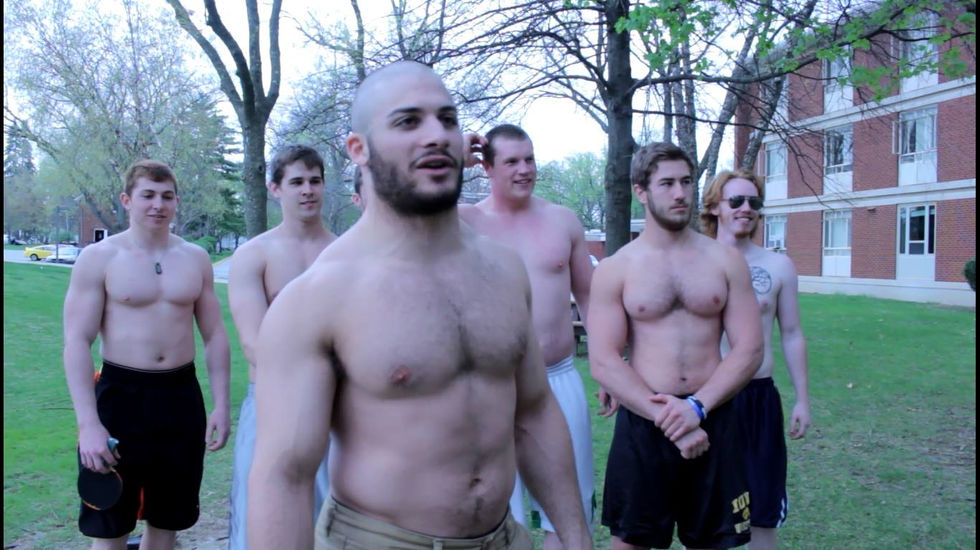 The Founding of Augustana College featuring hunked up Vikings.