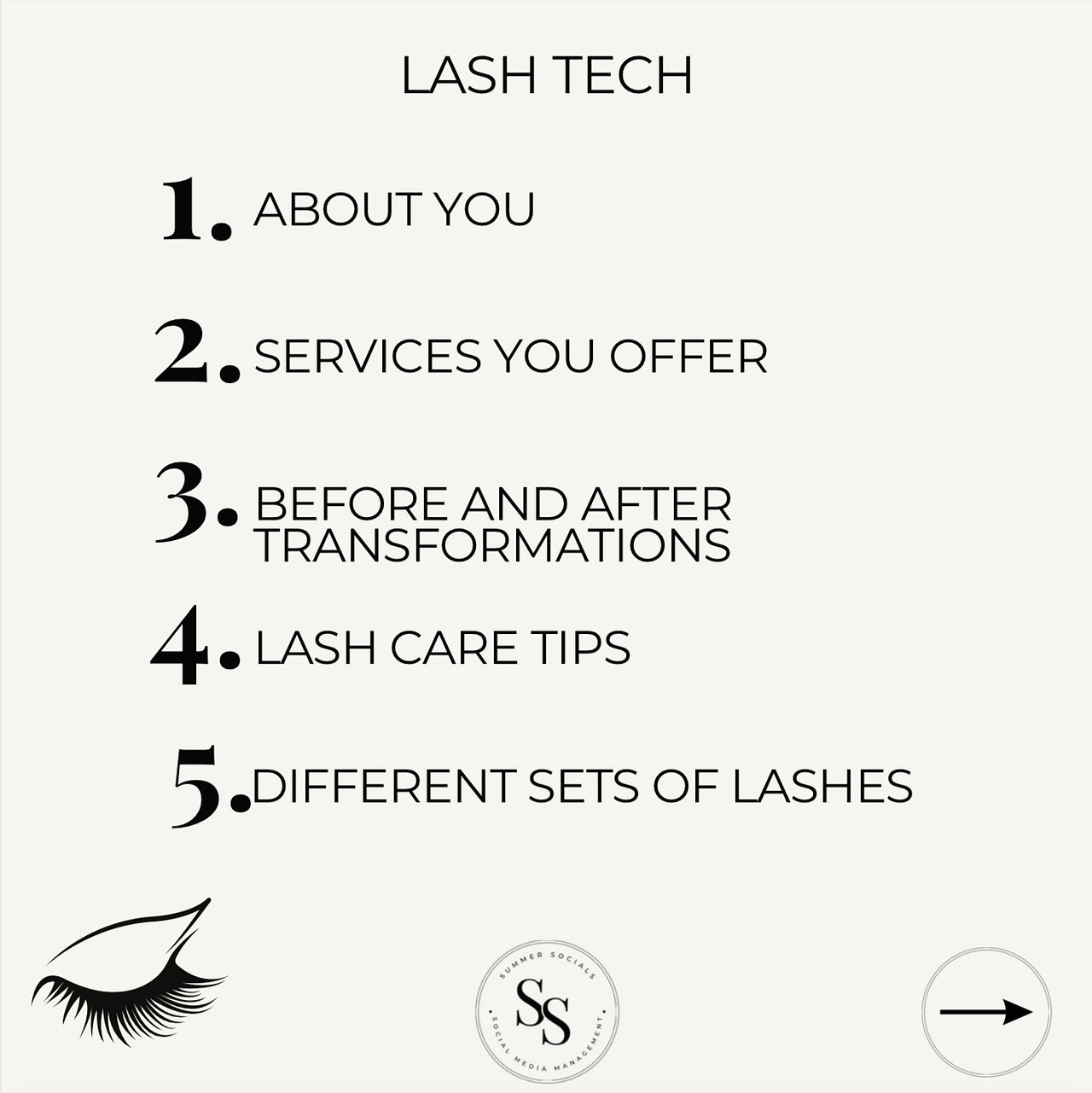 Page 1 Listing Content Ideas for Lash Technicians